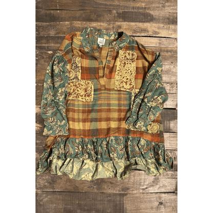 Stormy Skies Patched Boho Top - ivyandlavyboutique Jaded Gypsy