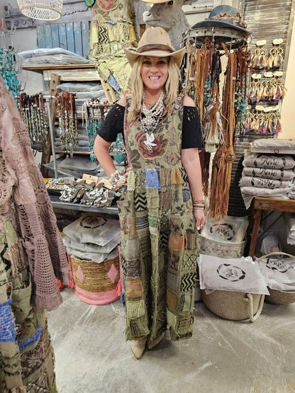 Storybook Square Patched Dress - ivyandlavyboutique A Rare Bird Shop