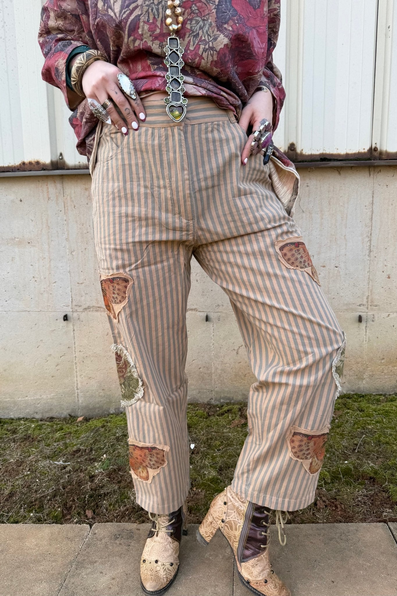 Striped Butterfly Pant - ivyandlavyboutique A Rare Bird Shop