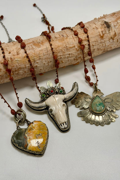 Stunner Shortie Pendant on Orange - ivyandlavyboutique ivyandlavyboutique