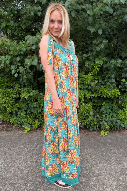 Summer Maxi Dress w/ Tie Straps - ivyandlavyboutique A Rare Bird Shop