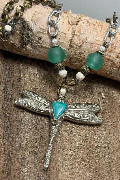 Summer Melody Dragonfly Statement Necklace - ivyandlavyboutique ivyandlavyboutique