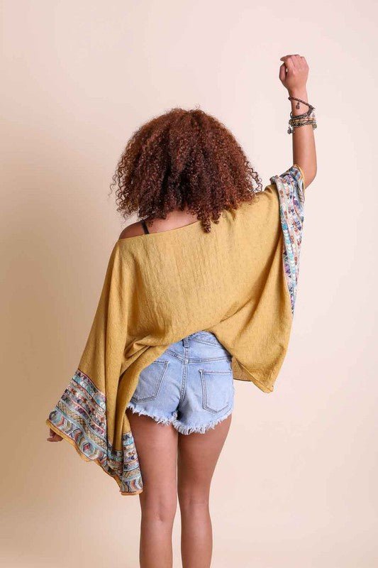 Summer Night Embroidered Sleeve Kimono - ivyandlavyboutique Leto Accessories