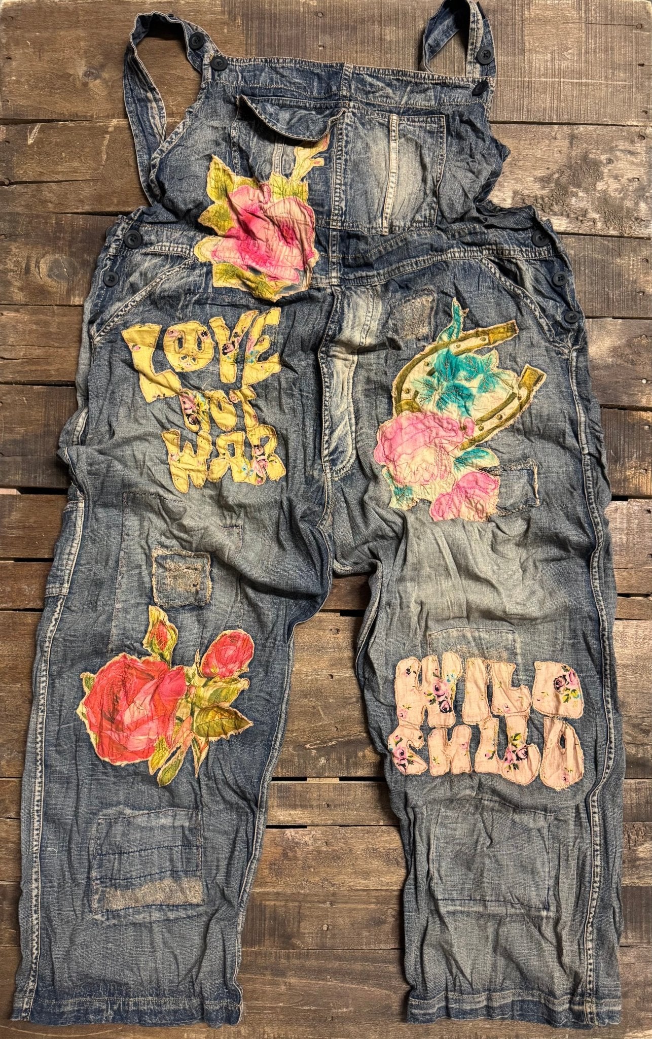 Sun Faded Trail Overalls in Love - ivyandlavyboutique Jaded Gypsy