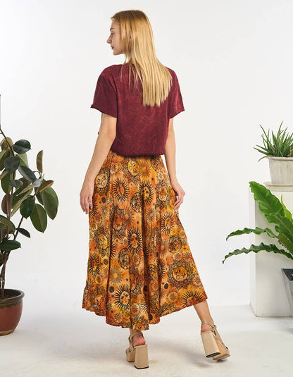 Sun & Moon Skirt RUST - ivyandlavyboutique Kathmandu Imports