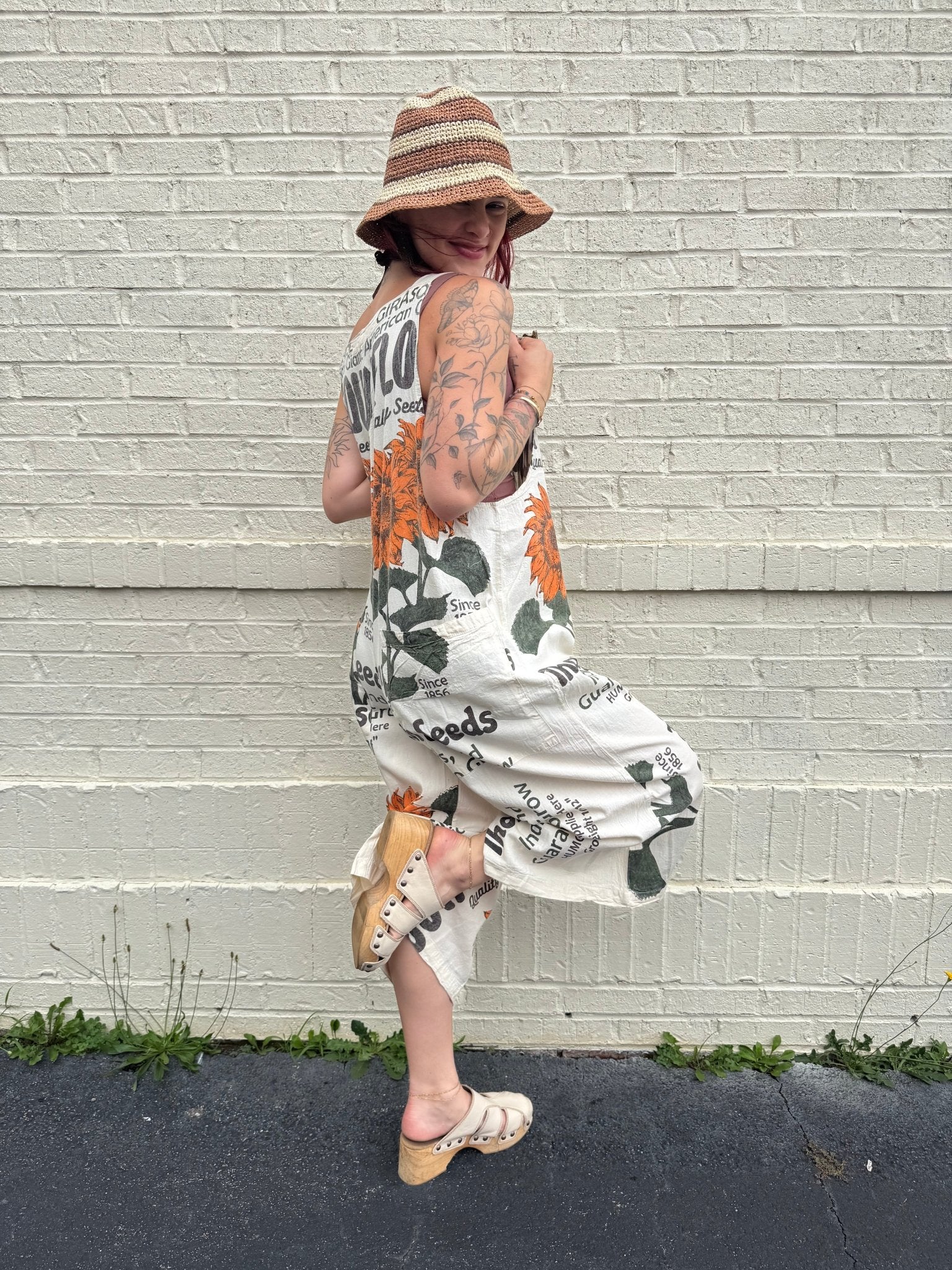 Sunflower Jumpsuit Flour Sack - ivyandlavyboutique Kathmandu Imports