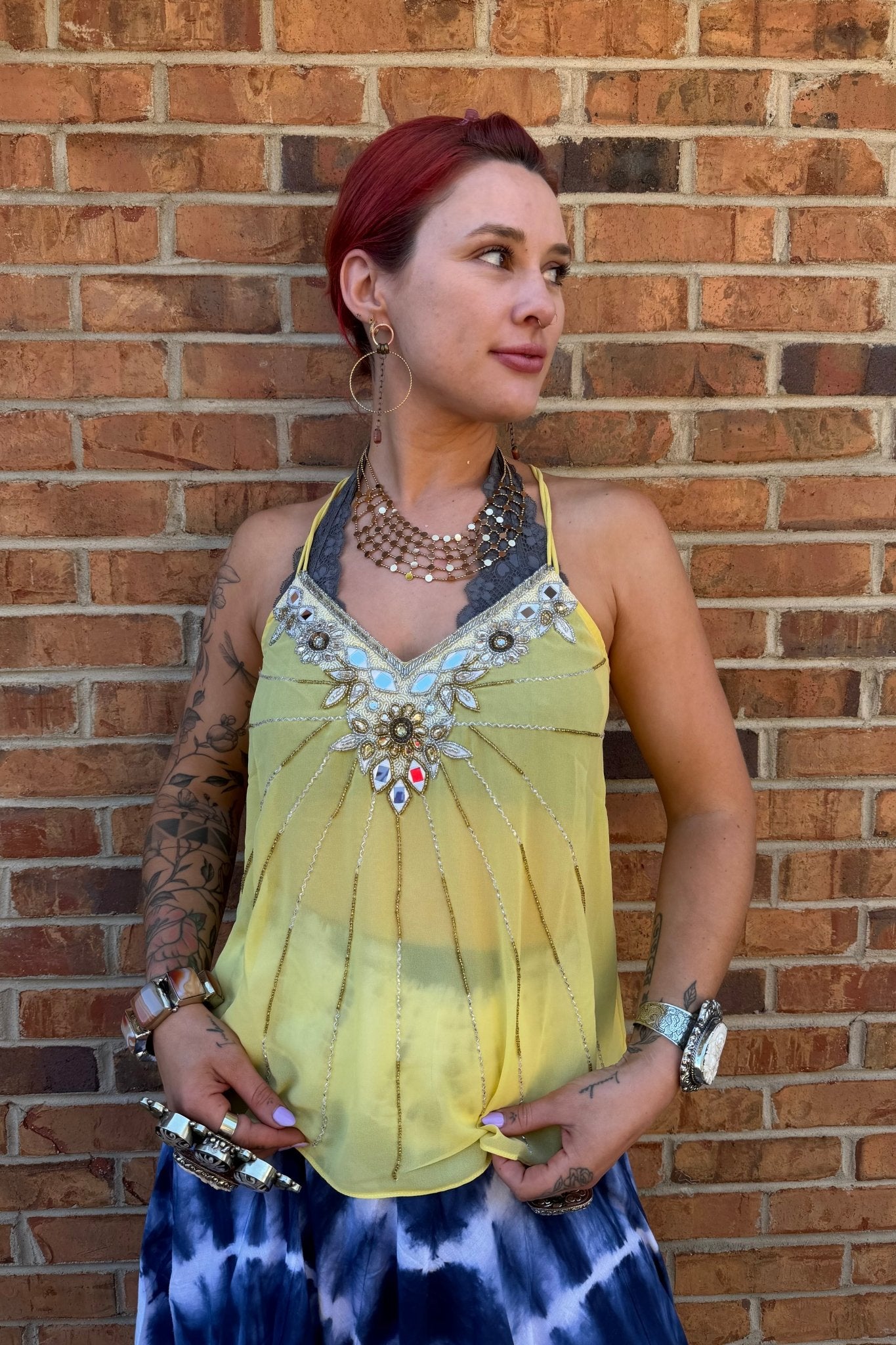 Sunshine Sheer Tank - ivyandlavyboutique LA Skirts