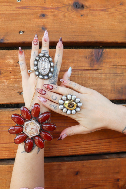 Surrounded By Pearls Mother Mary Ring - ivyandlavyboutique ivyandlavyboutique
