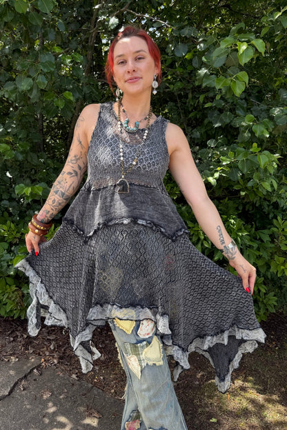 Sweet Dreams Fitted Cotton Weaving Ruffle Dress - ivyandlavyboutique Pol Clothing