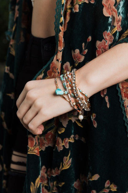 Sweet Pastel Studded Beads Layered Bracelet - ivyandlavyboutique Leto Accessories