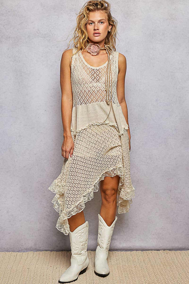 SweetDreams Fitted Cotton Weaving Ruffle Dress - ivyandlavyboutique Pol Clothing