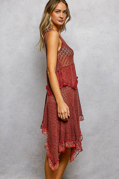 SweetDreams Fitted Cotton Weaving Ruffle Dress - ivyandlavyboutique Pol Clothing