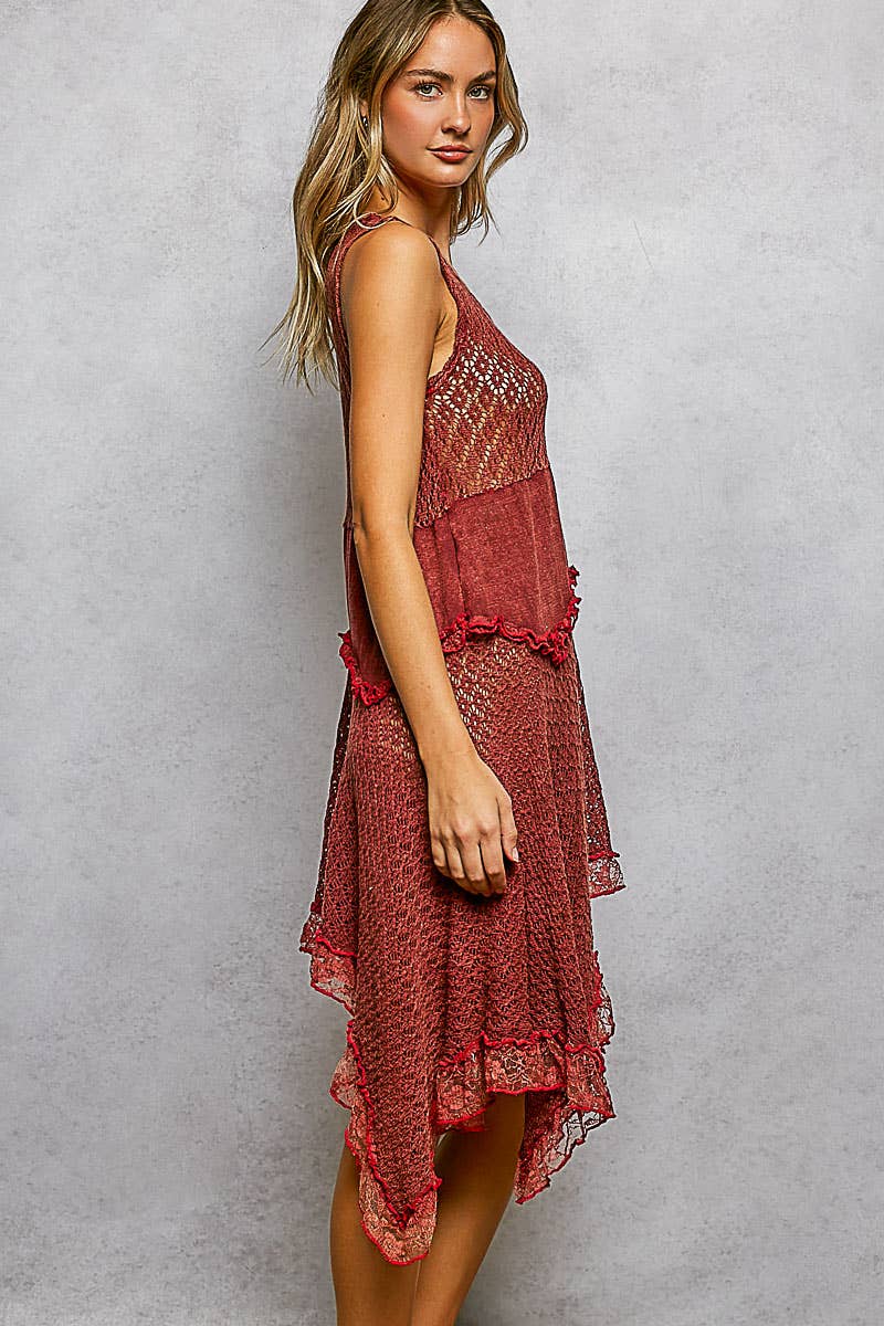 SweetDreams Fitted Cotton Weaving Ruffle Dress - ivyandlavyboutique Pol Clothing