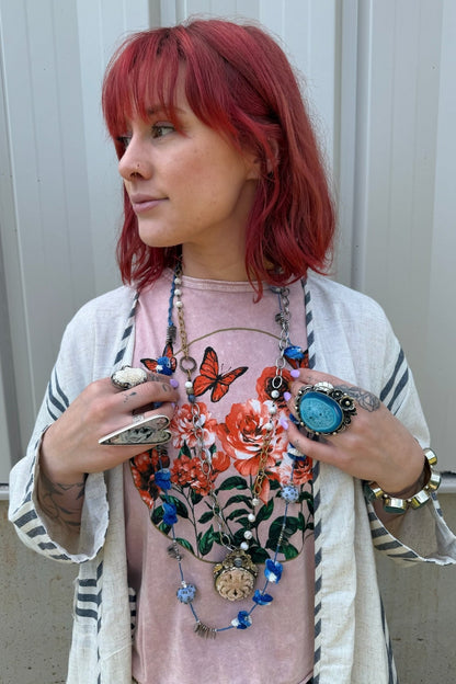 Swing Tee Butterflies & Roses - ivyandlavyboutique Caution to the wind