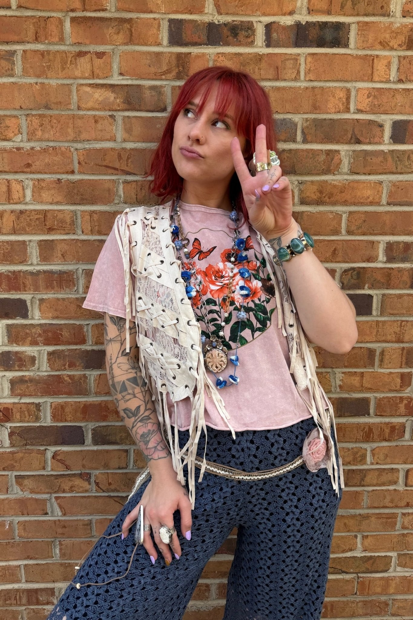 Swing Tee Butterflies & Roses - ivyandlavyboutique Caution to the wind