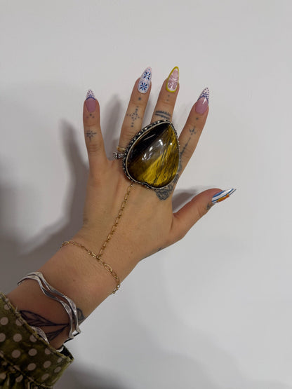 Take A Walk Heart in Tigers Eye Ring - ivyandlavyboutique ivyandlavyboutique