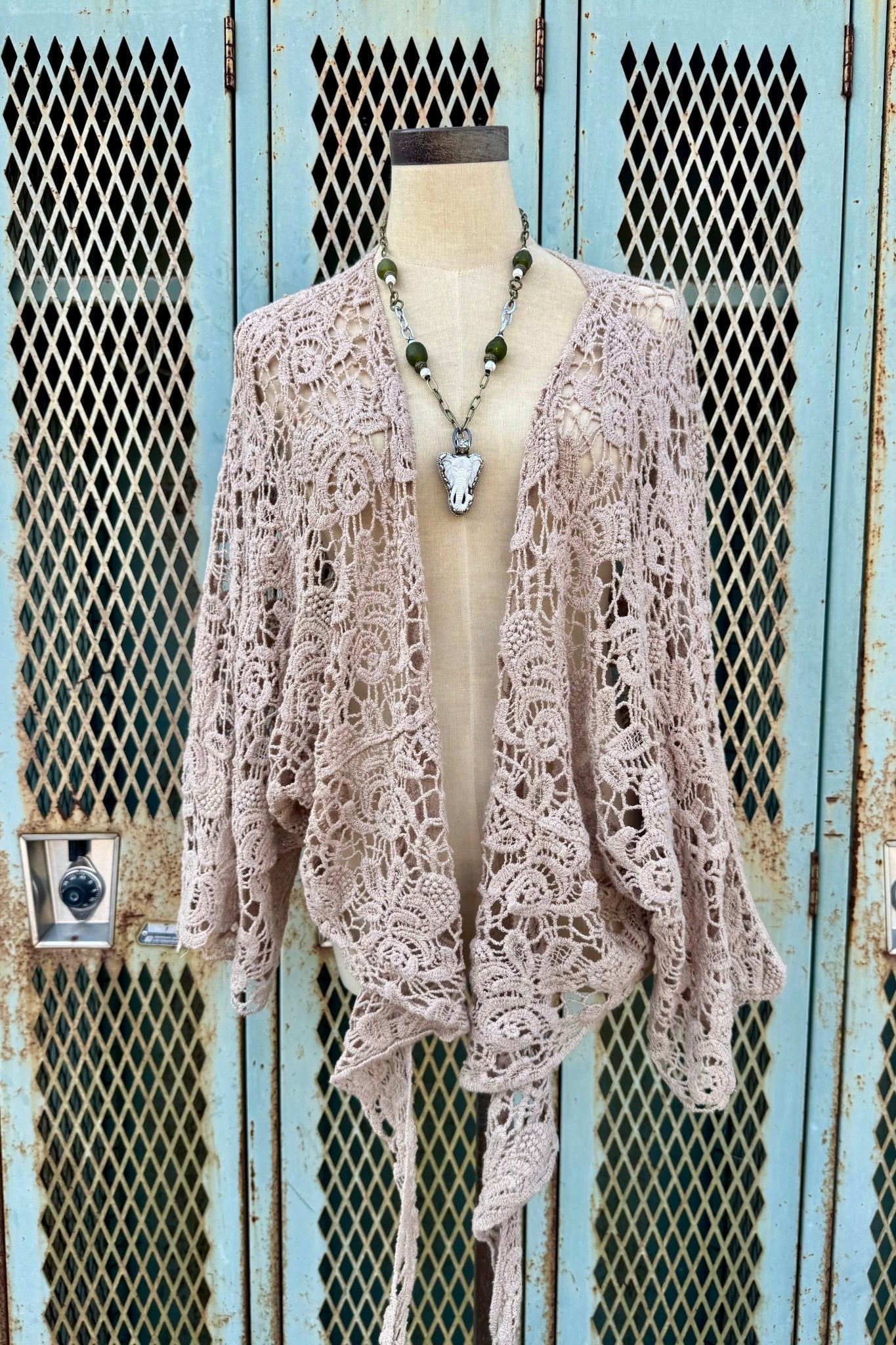 Talita Crochet Mocha Kimono Wrap - ivyandlavyboutique Raj Trading & Imports (USA) Inc.