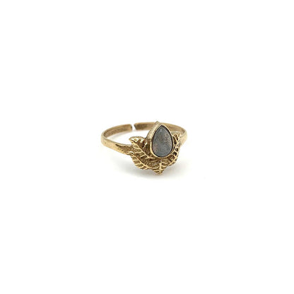 Tanvi Collection Ring - Gold with Labradorite - ivyandlavyboutique Anju Jewelry