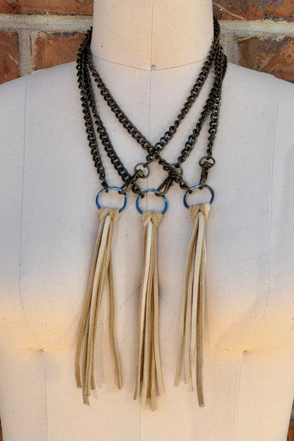 Tassel Buckskin Necklace - ivyandlavyboutique Scooples Jewelry