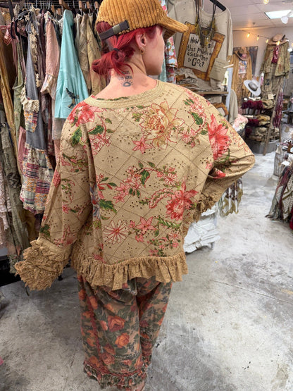 Tattered Flowers Jacket - ivyandlavyboutique A Rare Bird Shop