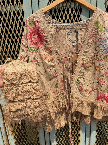 Tattered Flowers Jacket - ivyandlavyboutique A Rare Bird Shop