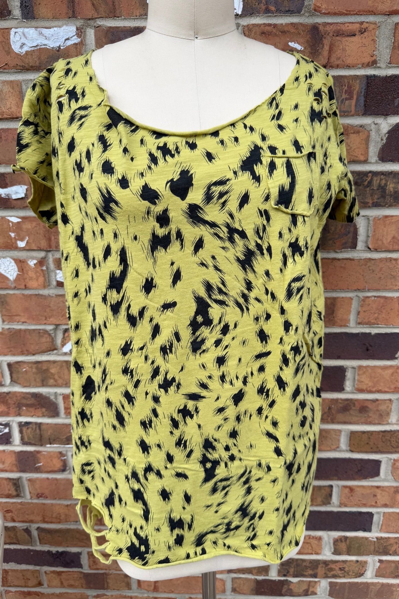 Tattered Vintage Tee in Green Machine - ivyandlavyboutique A Rare Bird Shop