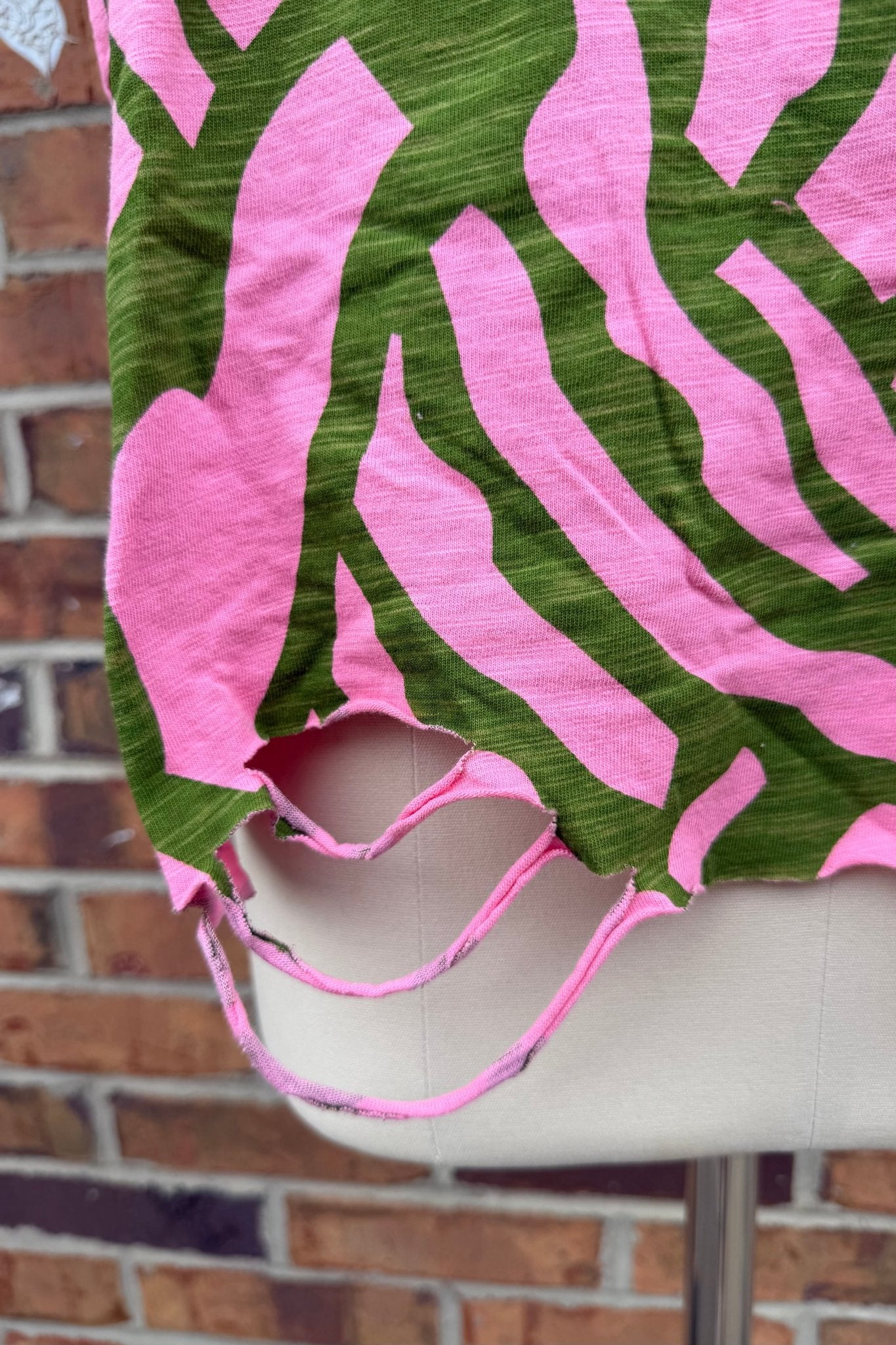 Tattered Vintage Tee in Pink Animal - ivyandlavyboutique A Rare Bird Shop