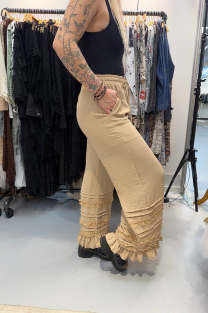 Taupe Pant - ivyandlavyboutique Origami Apparel ~ Lace and Crochet inspired