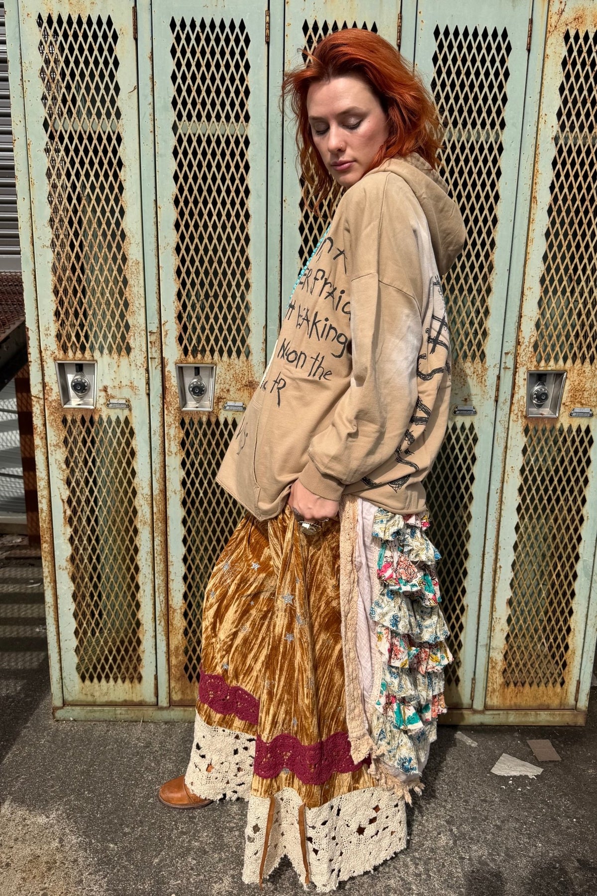 Tea Dye Ruffle High Lo - ivyandlavyboutique Jaded Gypsy