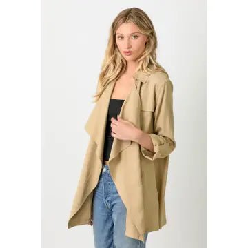 Tencel Open Trench Coat - ivyandlavyboutique Mystree