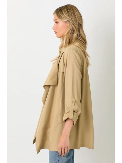 Tencel Open Trench Coat - ivyandlavyboutique Mystree