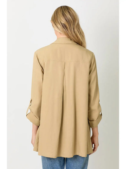 Tencel Open Trench Coat - ivyandlavyboutique Mystree