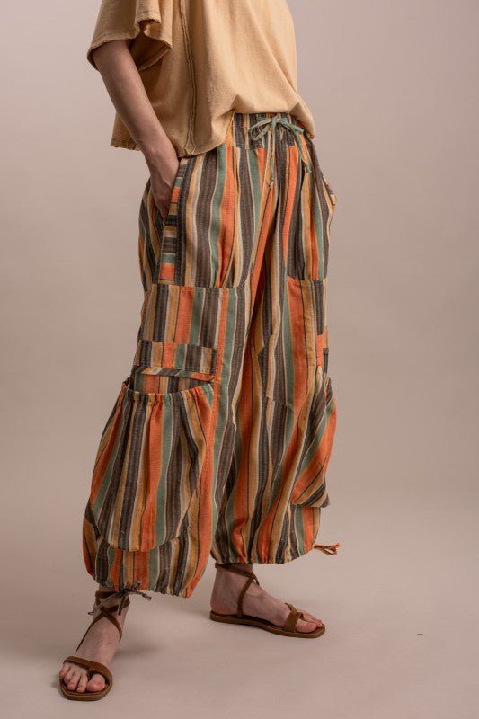 That's So 70s Multi Color Parachute Pants - ivyandlavyboutique Blue Velvet
