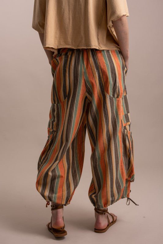 That's So 70s Multi Color Parachute Pants - ivyandlavyboutique Blue Velvet