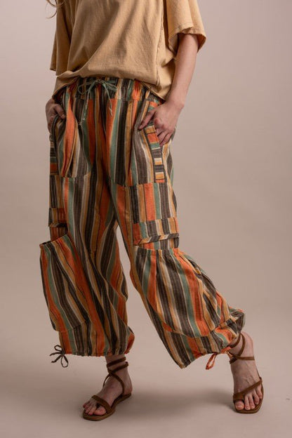 That's So 70s Multi Color Parachute Pants - ivyandlavyboutique Blue Velvet
