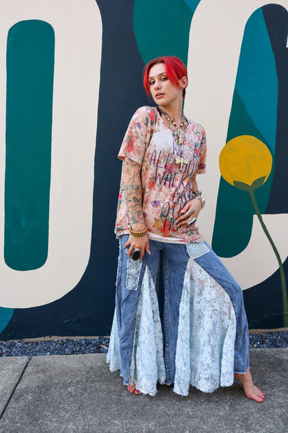 The Boho Babe Flare Pant - ivyandlavyboutique Blue Velvet
