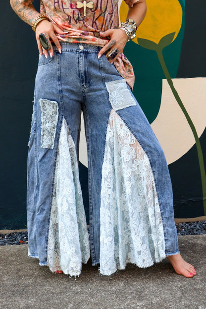 The Boho Babe Flare Pant - ivyandlavyboutique Blue Velvet