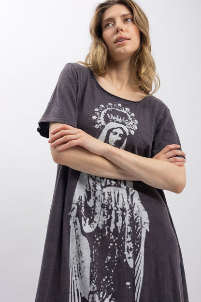 The Crown Of Mary Washed Long Dress in Grey - Boho Wanderlust Boutique Blue Velvet