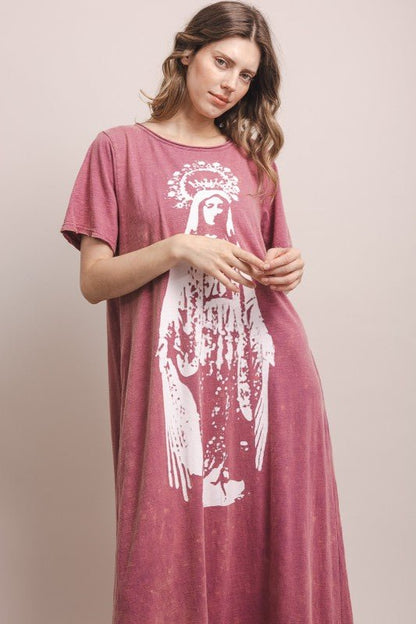 The Crown Of Mary Washed Long Dress - ivyandlavyboutique Blue Velvet
