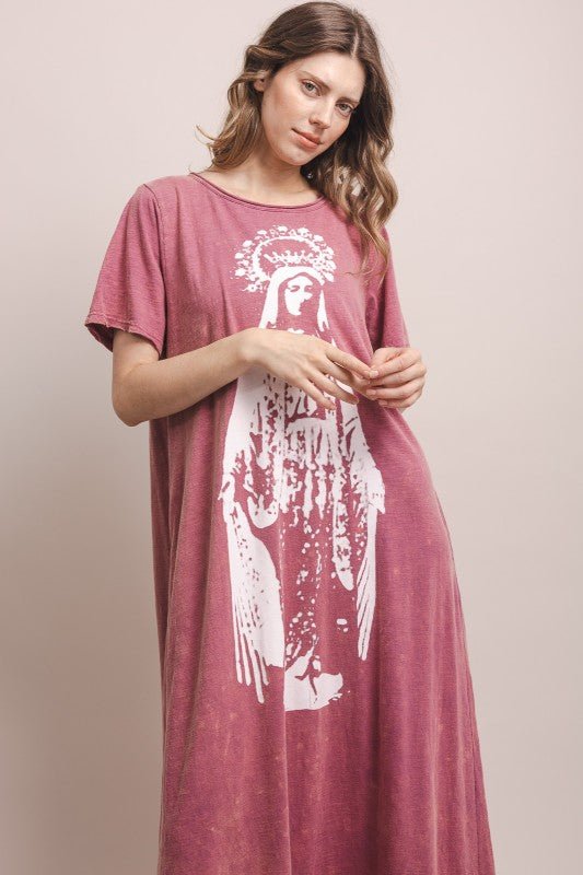 The Crown Of Mary Washed Long Dress - ivyandlavyboutique Blue Velvet