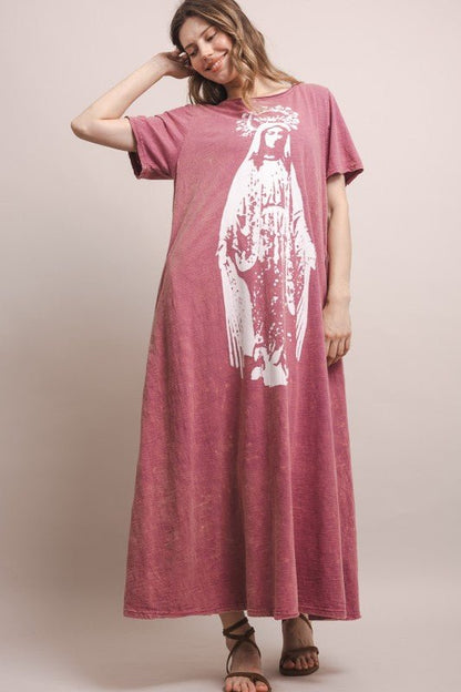 The Crown Of Mary Washed Long Dress - ivyandlavyboutique Blue Velvet
