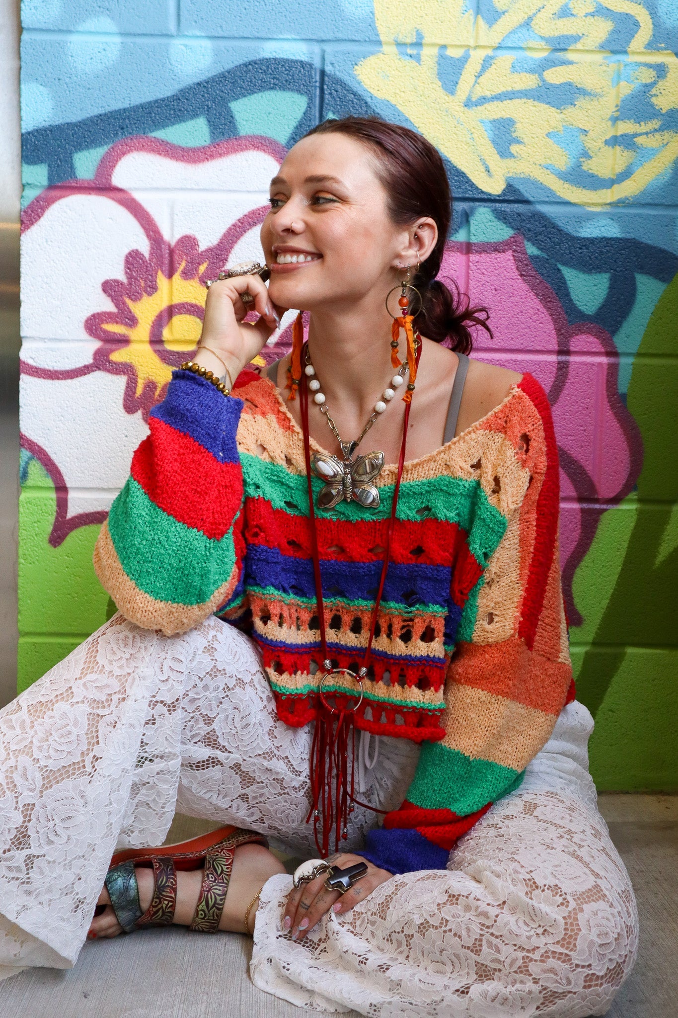 The Cut Rug Rainbow Sweater - ivyandlavyboutique Fashion Week