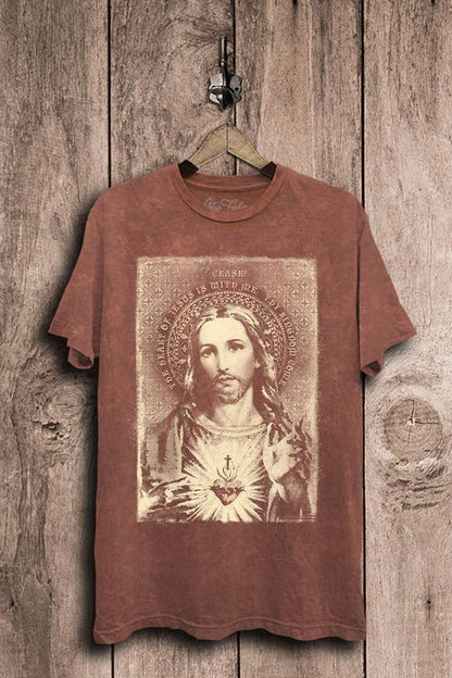 The Heart Of Jesus Graphic Top - ivyandlavyboutique Lotus Fashion Collection
