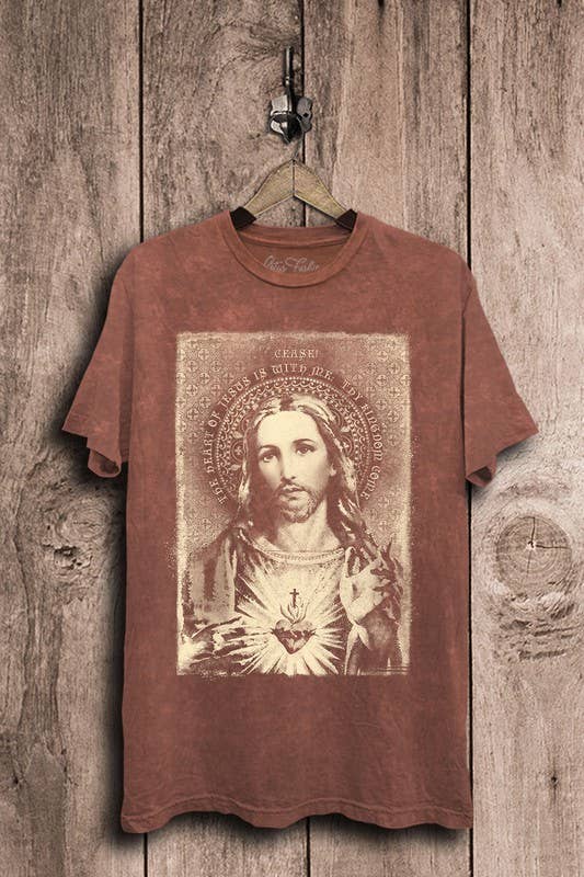 The Heart Of Jesus Graphic Top - ivyandlavyboutique Lotus Fashion Collection