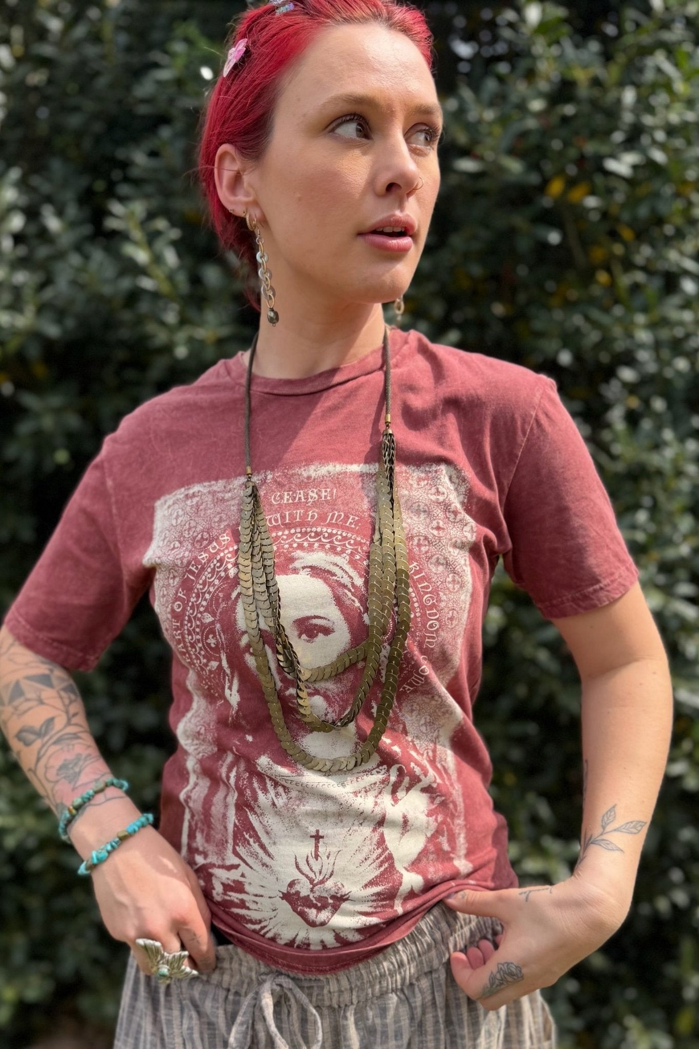 The Heart Of Jesus Graphic Top - ivyandlavyboutique Lotus Fashion Collection