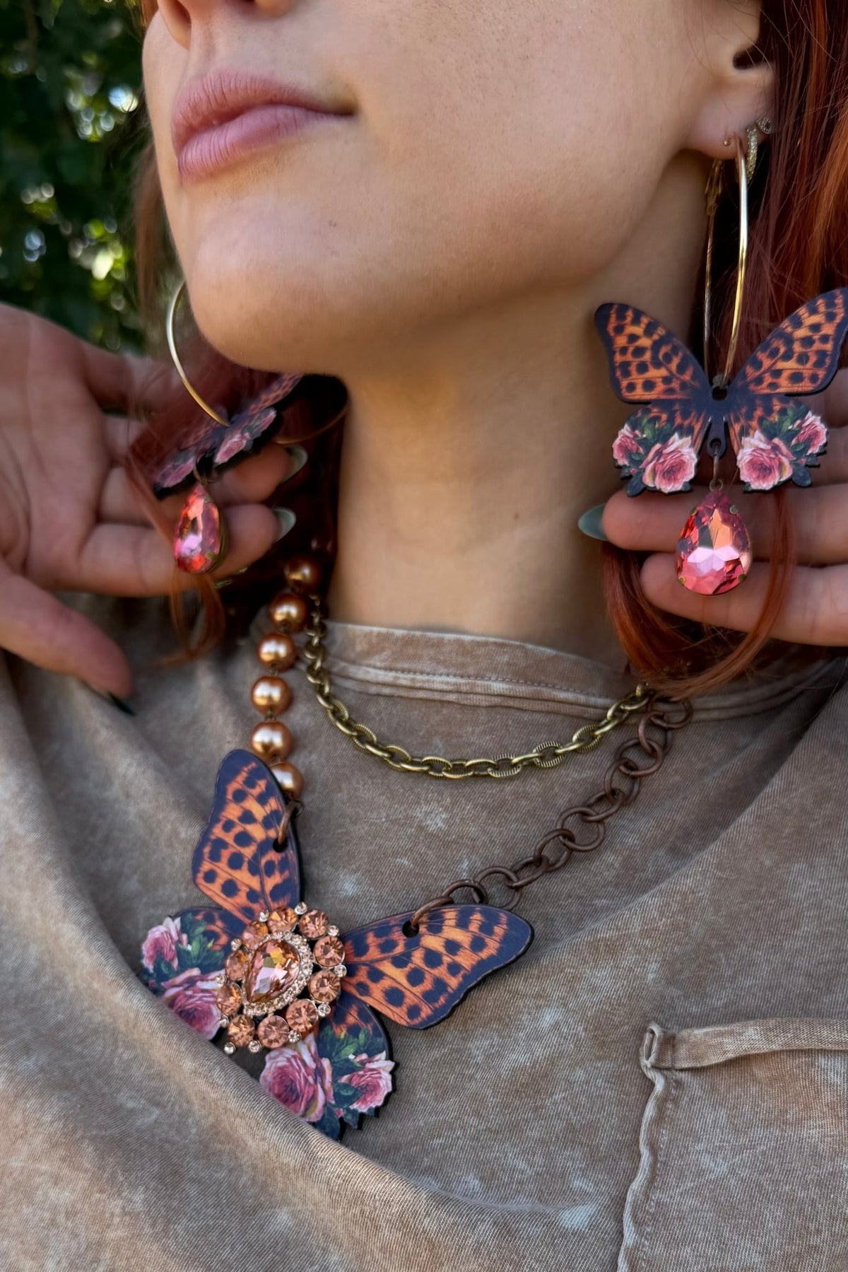 The Leopard Butterfly Necklace - ivyandlavyboutique Gypsy South
