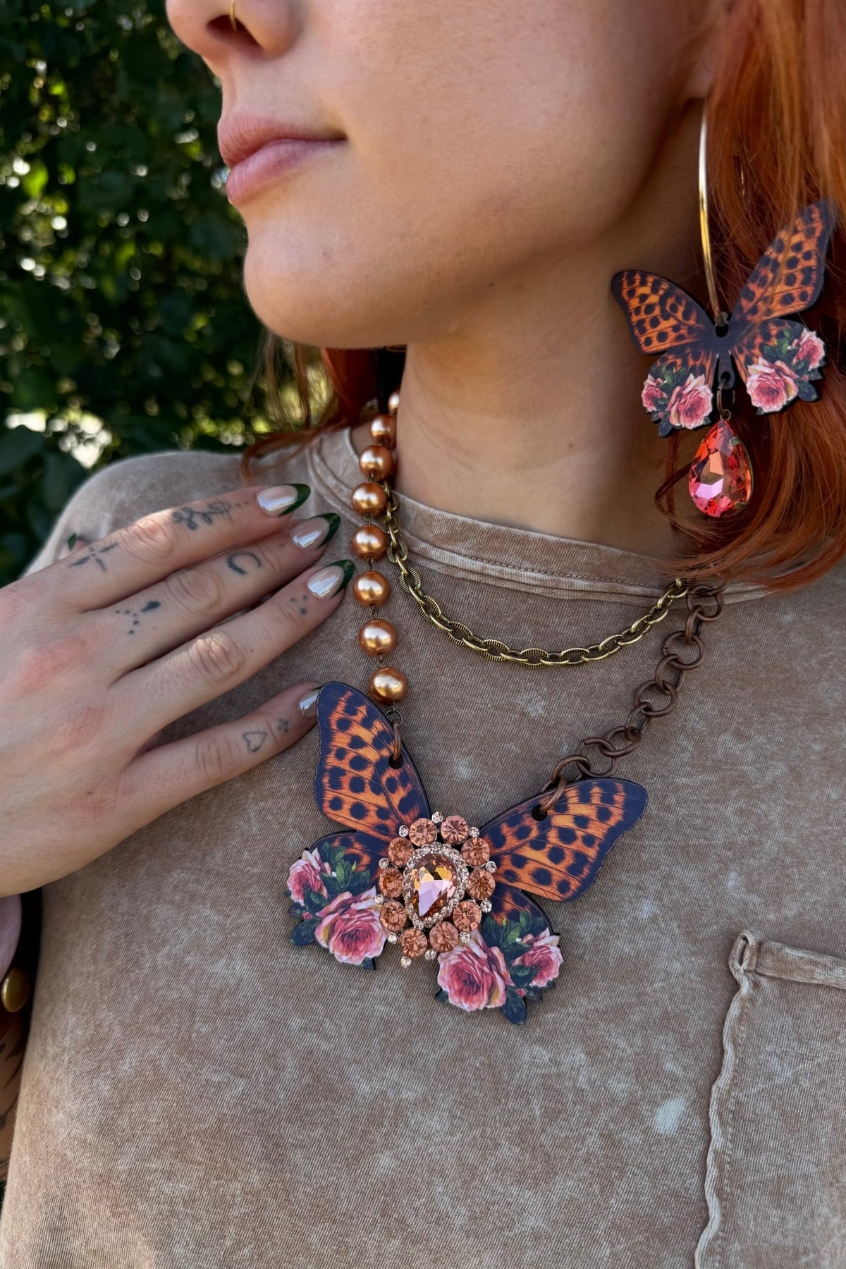 The Leopard Butterfly Necklace - ivyandlavyboutique Gypsy South