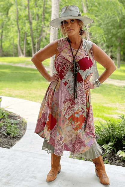 The Lulu Dreams Patchwork Midi Dress - ivyandlavyboutique Jaded Gypsy