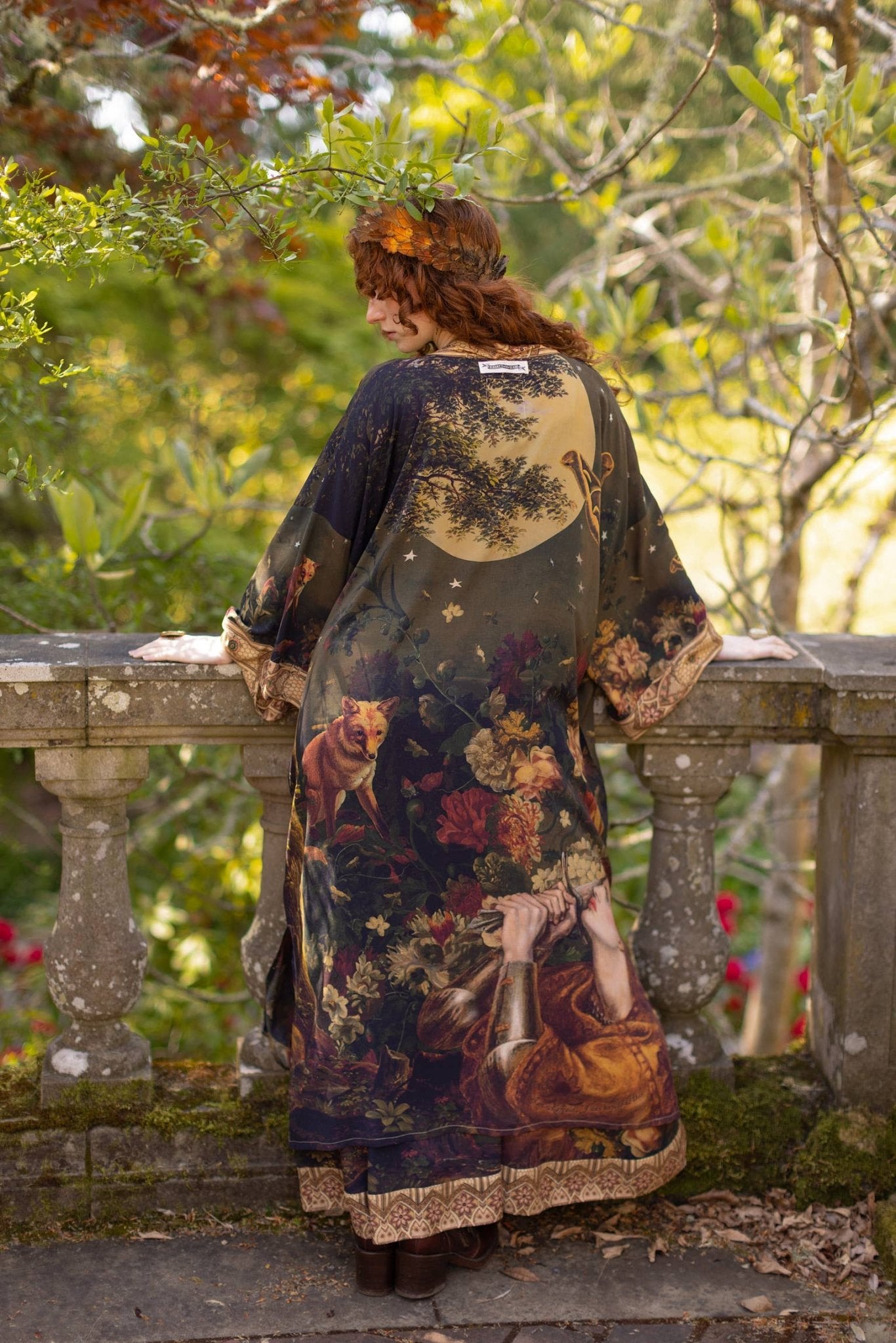 The Messenger Opera Duster Robe w/ Joan of Arc & Florals - ivyandlavyboutique Market of Stars (USA)