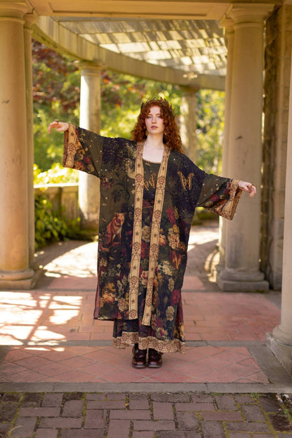 The Messenger Opera Duster Robe w/ Joan of Arc & Florals - ivyandlavyboutique Market of Stars (USA)